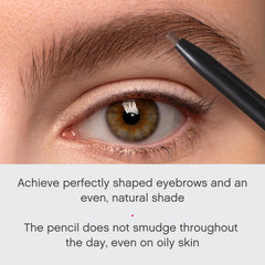 Vivienne Sabó application on brow demonstrating natural definition and blended finish