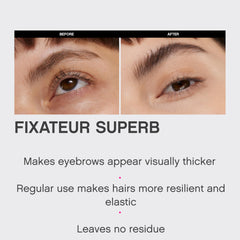 Vivienne Sabó styled brows after application showing laminated lifted look benefit