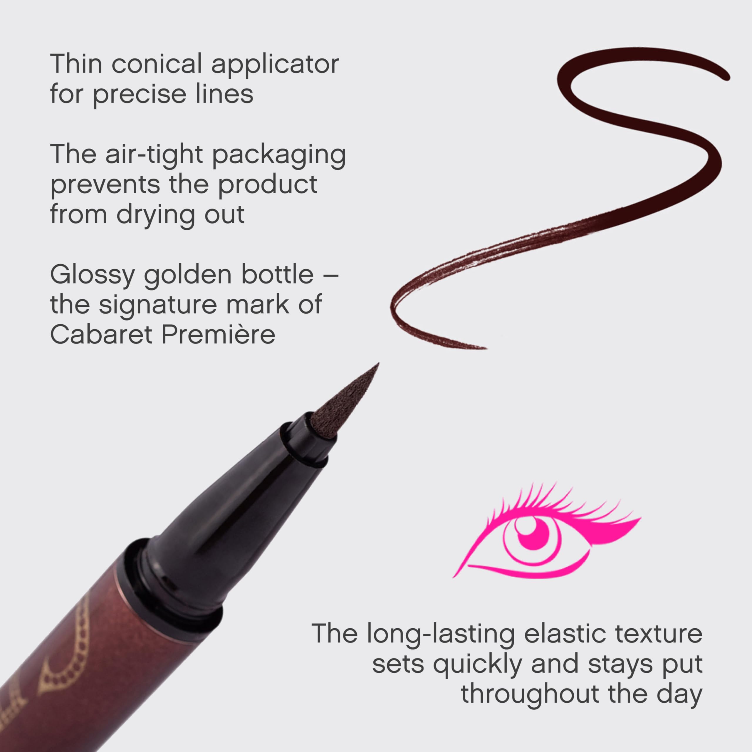 Vivienne Sabó brown liner swatches on skin showing matte pigmentation