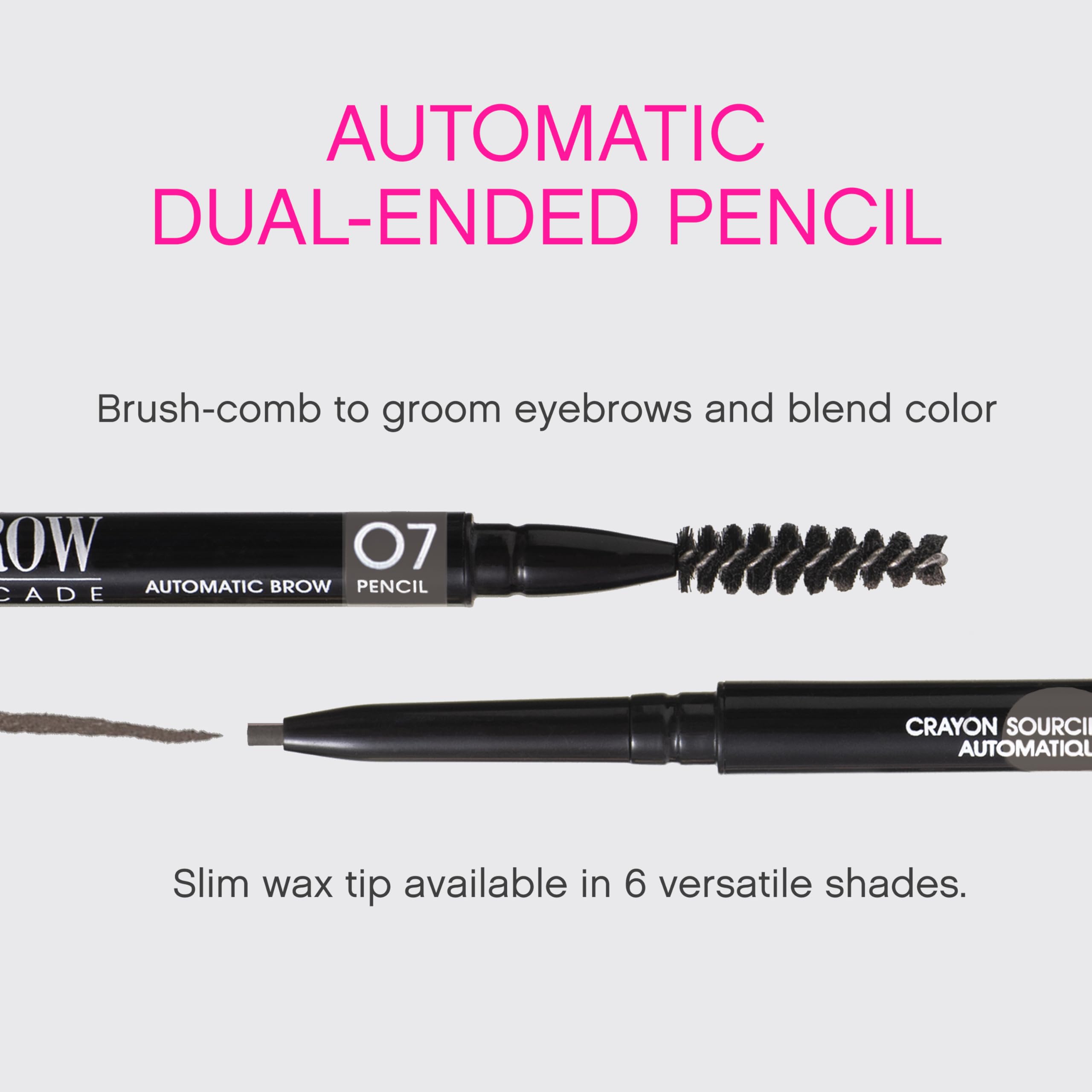 Vivienne Sabó pencil held in hand to show slim scale and travel convenience