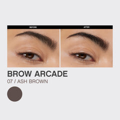 Vivienne Sabó swatch strokes on skin showing Ash Brown color payoff