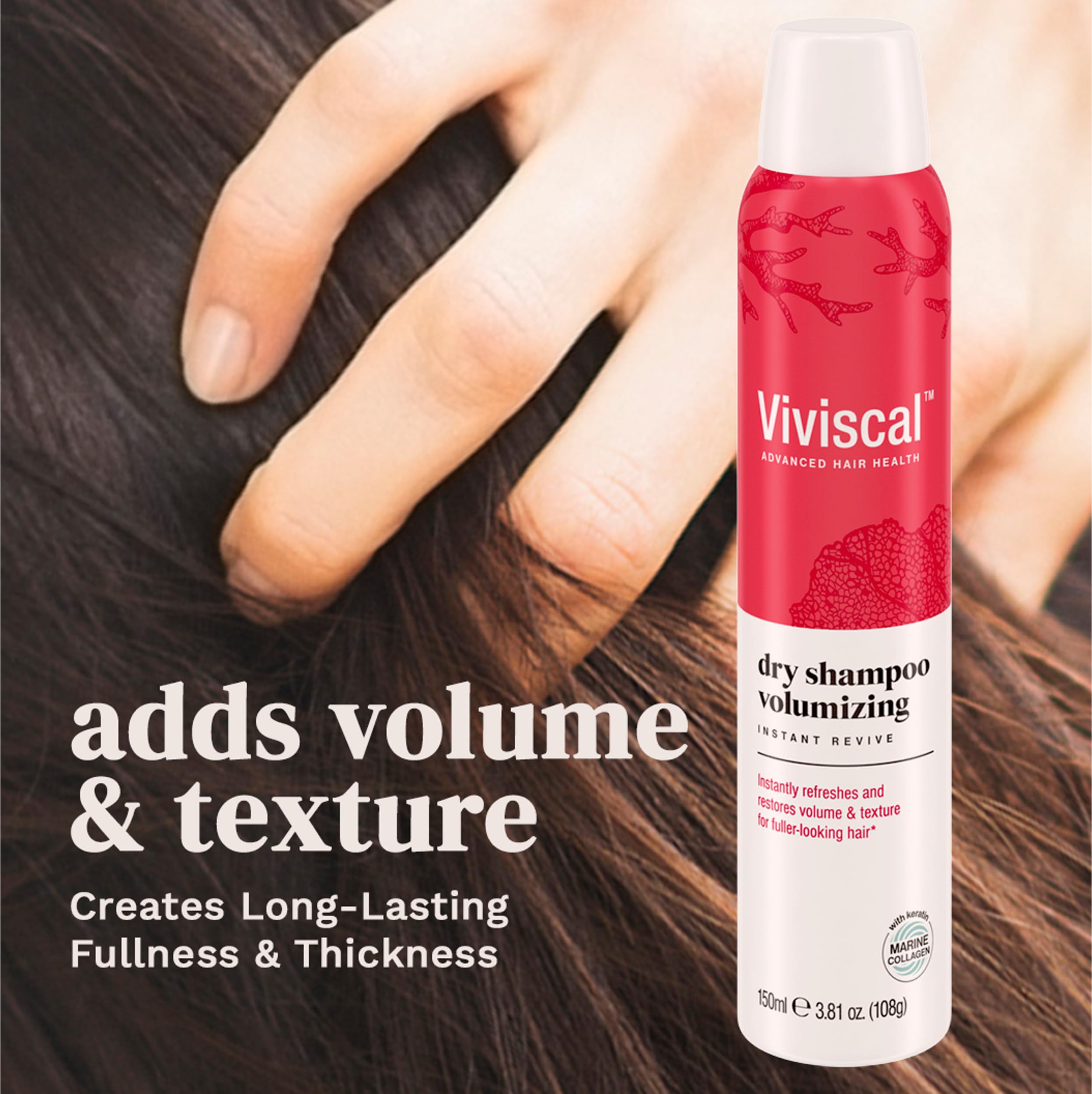 Viviscal before and after showing root lift and fuller appearance