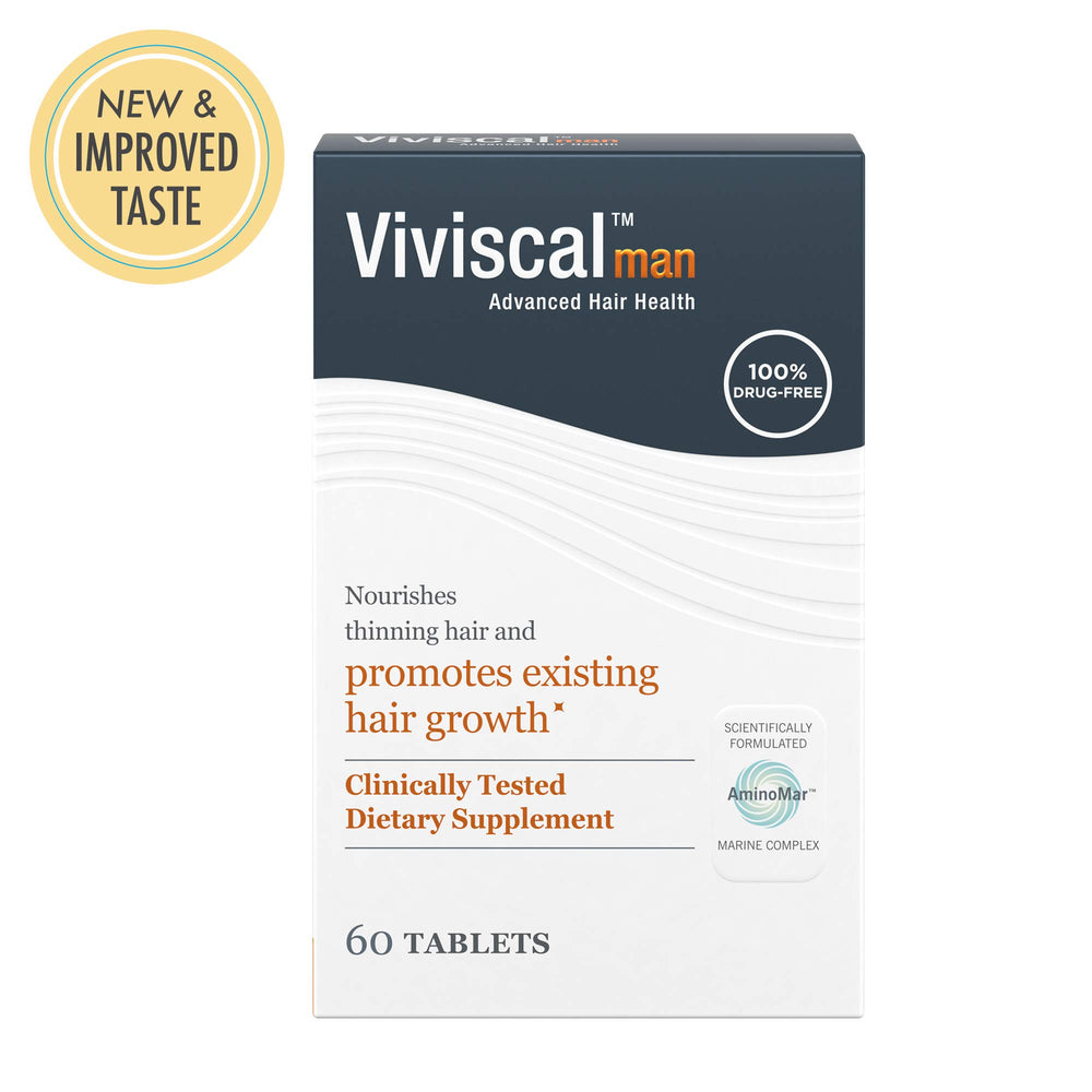 Viviscal Man label ingredients panel displaying key vitamins and botanical extracts