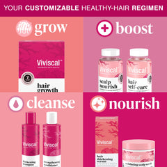 Viviscal bottle size comparison illustrating 8.45 fl oz volume benefit