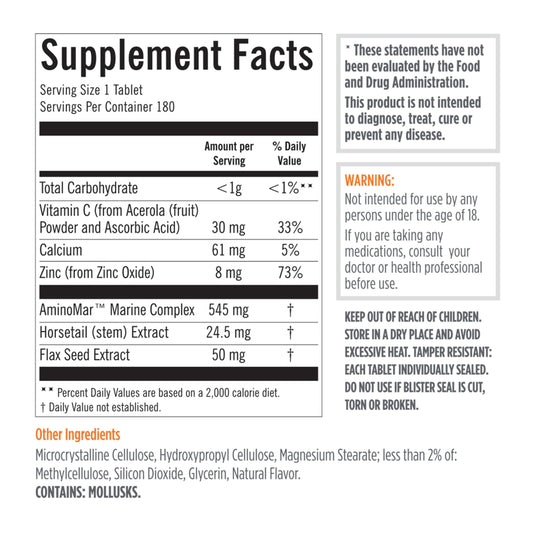 Viviscal tablets close-up showing smooth finish and easy daily dosing benefit