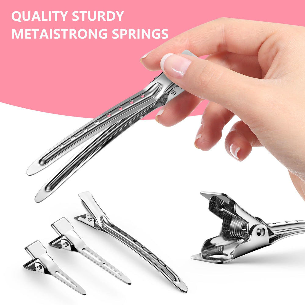 Viywicz clips in use on a client in salon demonstrating secure hold during cutting