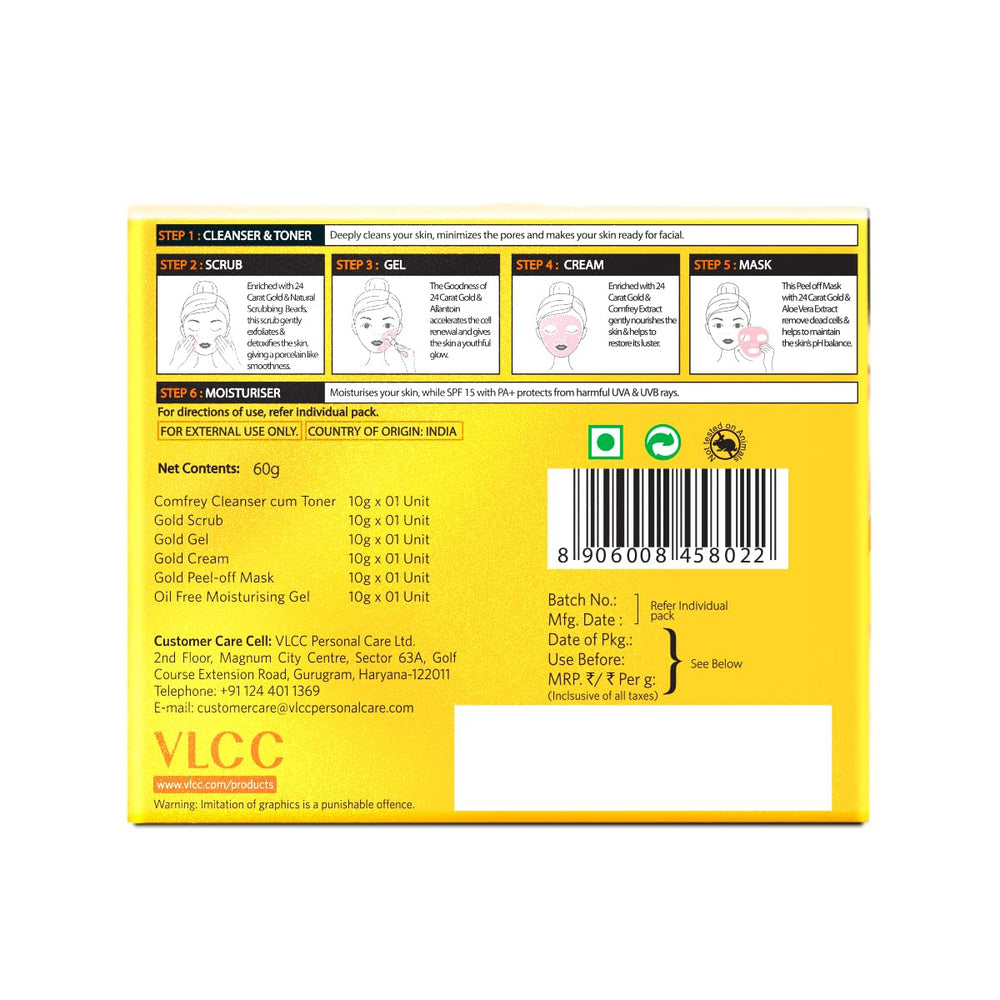 VLCC branding and instructions sheet to guide correct sequence and user confidence