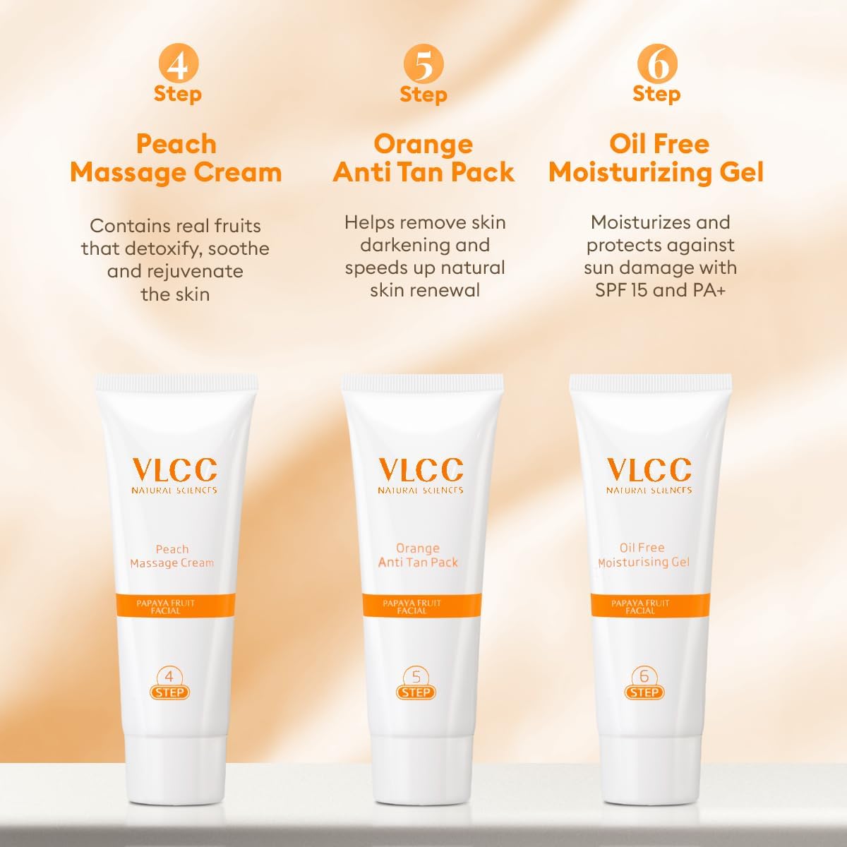 VLCC kit next to ruler showing 60g compact travel-friendly size