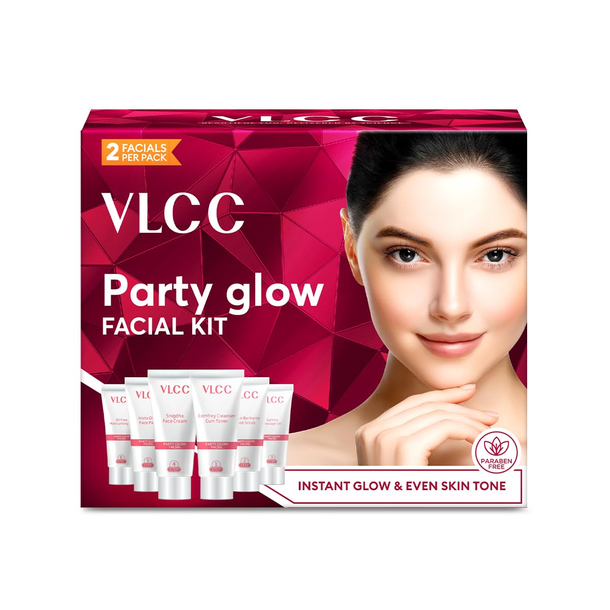 VLCC front packaging showing kit for quick salon-style glow