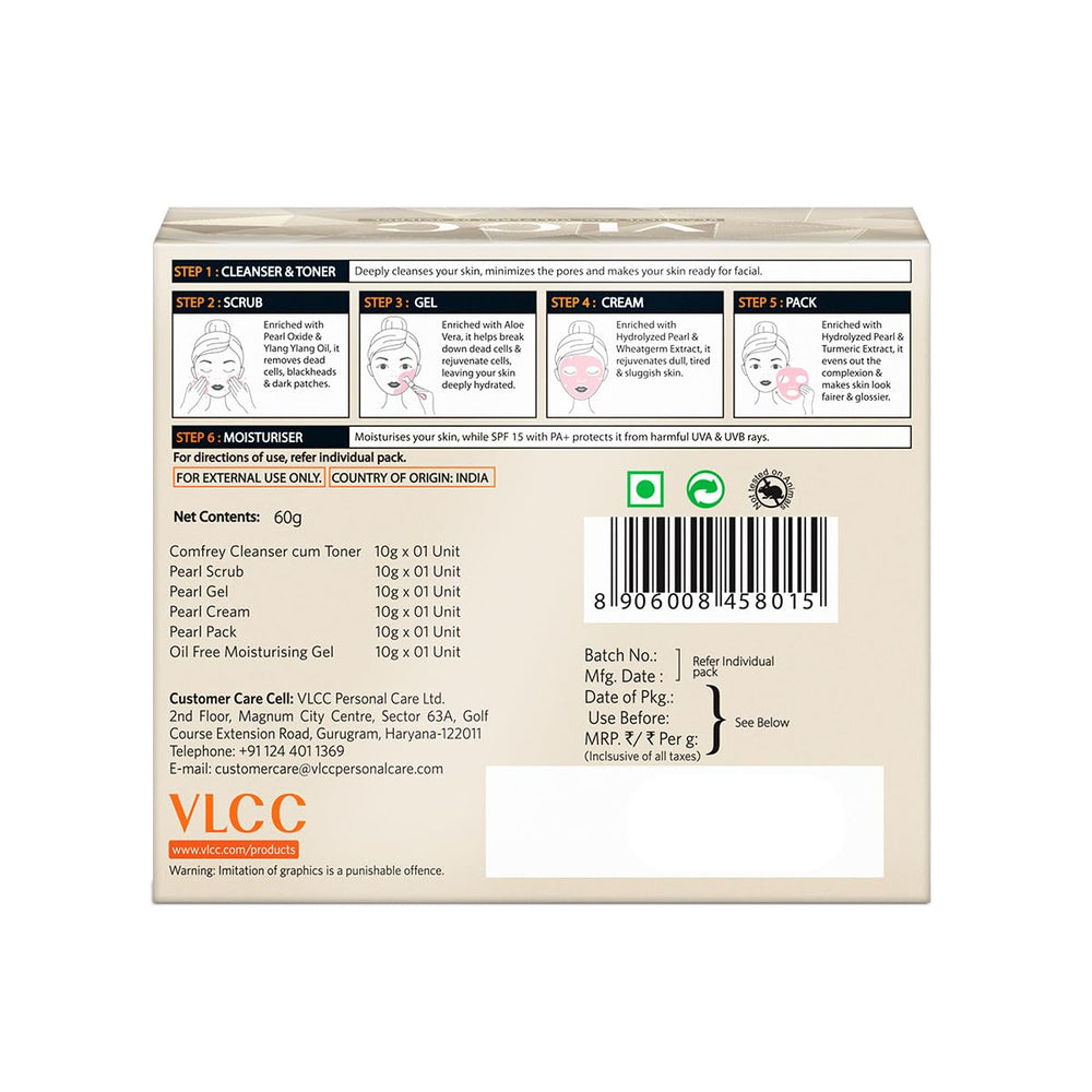 VLCC kit staged on bathroom shelf suggesting daily routine benefit