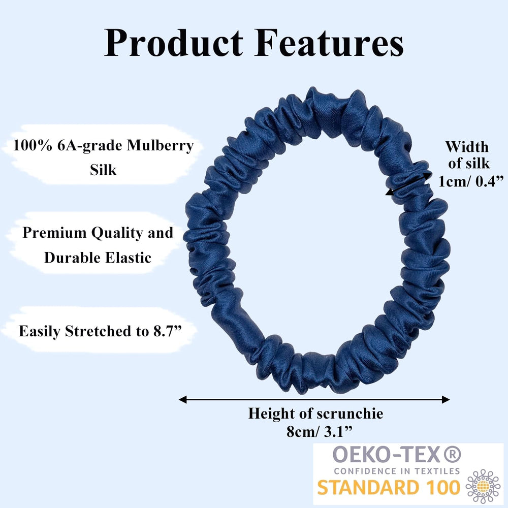 VLOMOT scrunchie worn in a ponytail on model showing secure hold benefit: no creases