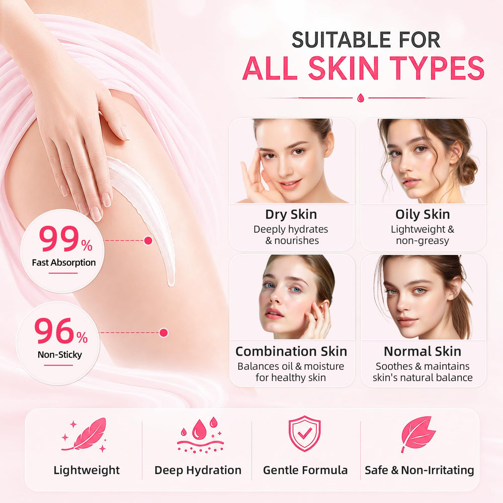 Vmawq absorbed into skin showing non-greasy finish and hydration