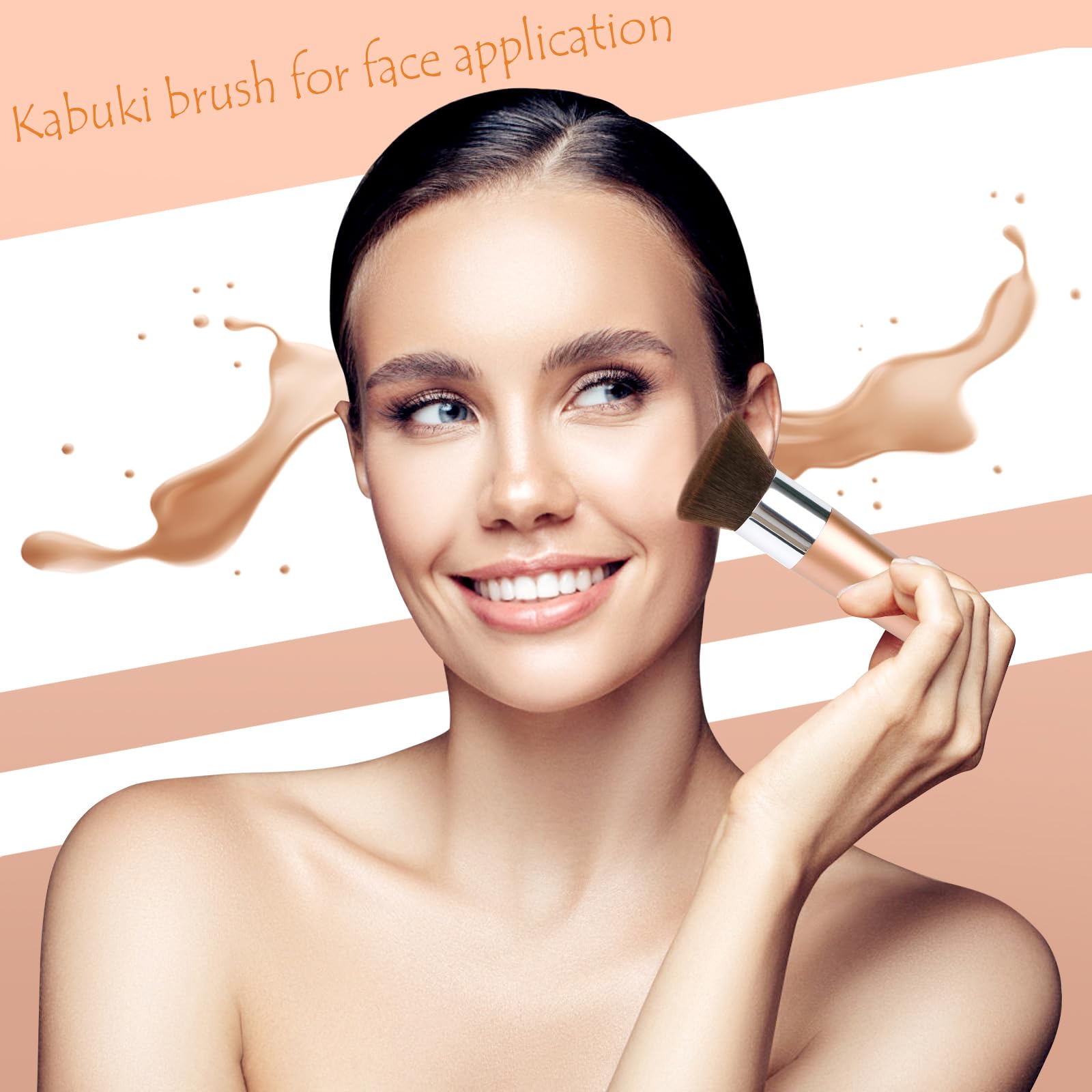 VNIHTT kabuki brush bristles close-up for precise face application