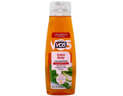 VO5 bottle on bathroom shelf in lifestyle setting for daily routine benefit