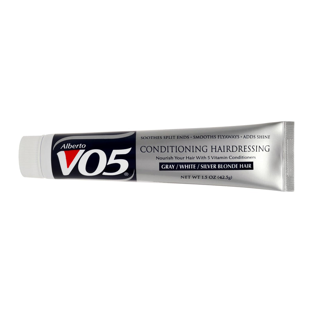 VO5 front packaging showing conditioning hairdressing, clear labeling and travel size benefit