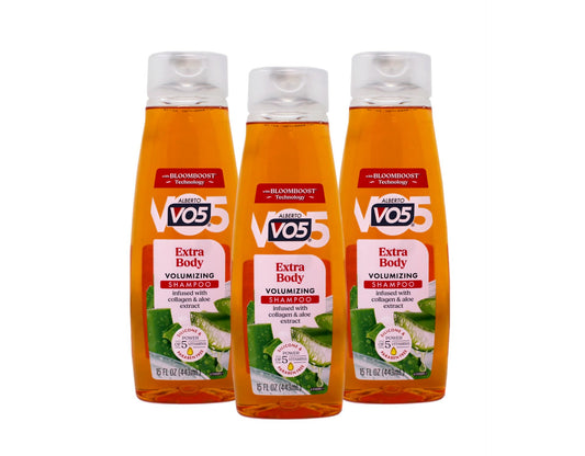 VO5 front packaging showing volumizing shampoo and clear label benefit