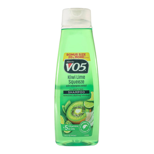 VO5 front packaging showing bottle and label for easy identification and benefits