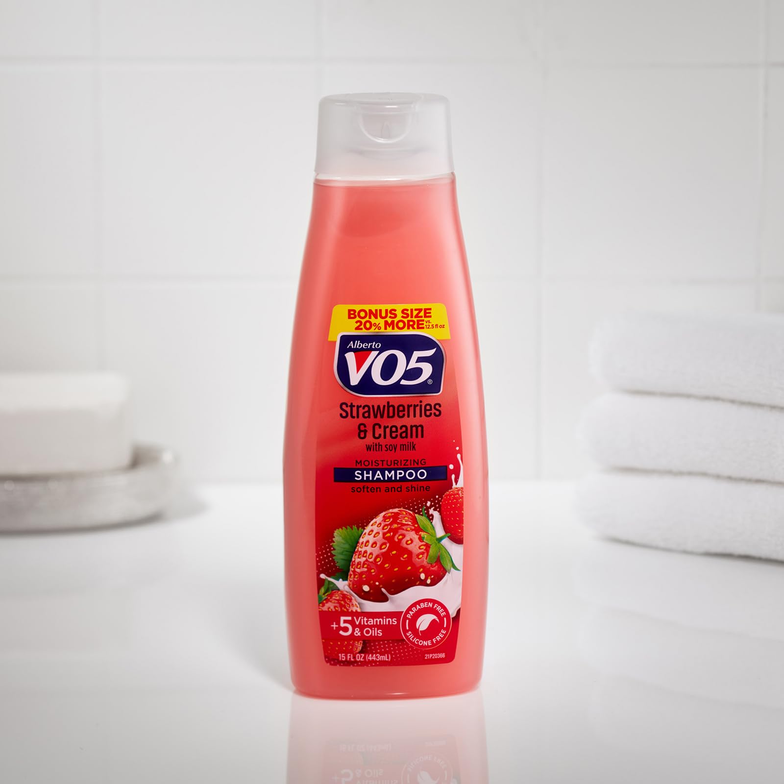 VO5 creamy lather close-up showing texture and moisturizing benefit for hair softness