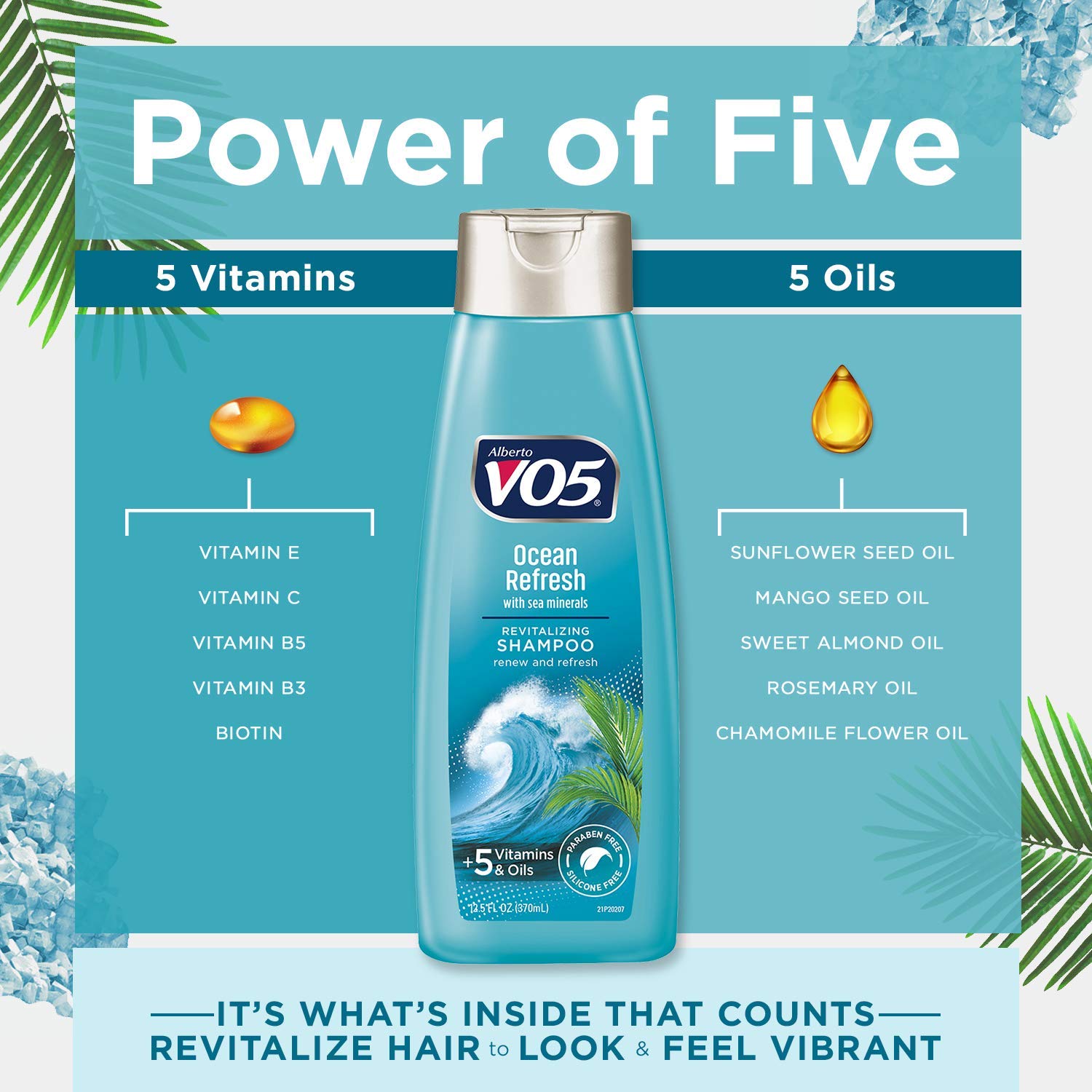 VO5 shampoo lather close-up showing gentle suds and effective cleansing