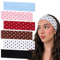 VOBOBE front view of six-pack headbands showing colors and pattern benefit