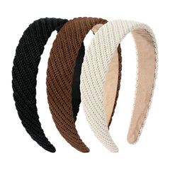 VOBOBE front view of three headbands showing colors and neat packaging, stylish benefit