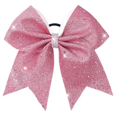 VOBOBE front view pink glitter bow showing full shape and sparkle