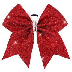 VOBOBE front view red glitter bow showing bright color and polished look