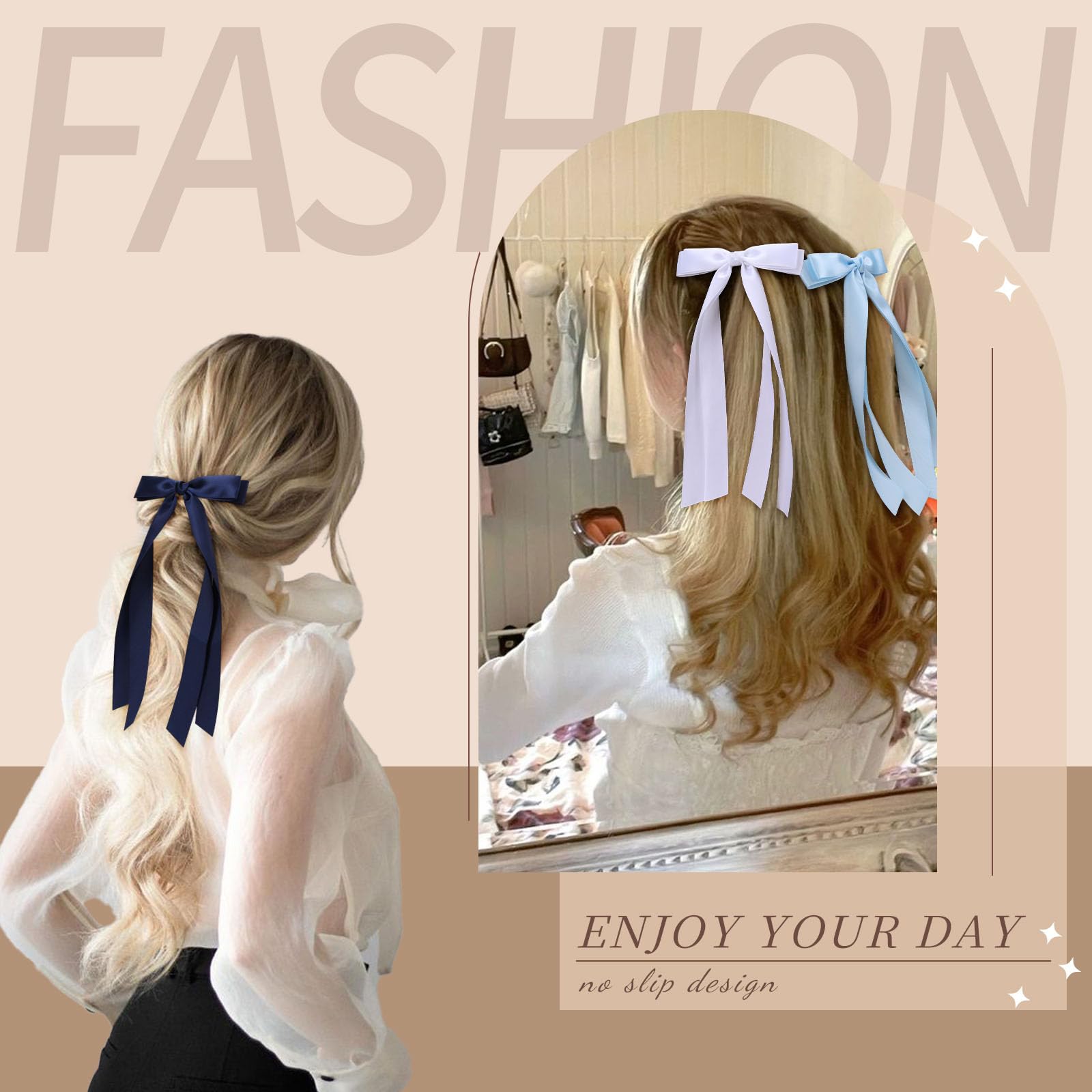 VOBOBE model wearing bow on ponytail demonstrating polished look and added volume