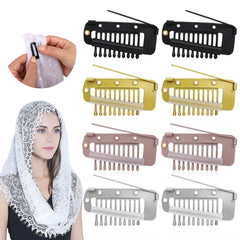 Vodolo front view of eight mixed-color chunni clips showing neat packaging and variety
