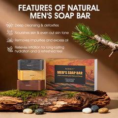 VOERUY bamboo charcoal and cedar bar texture, showing deep-cleaning benefit