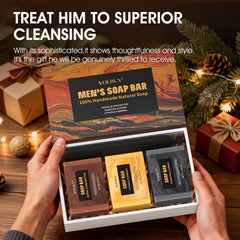 VOERUY bar next to razor for scale, indicating travel and shave readiness