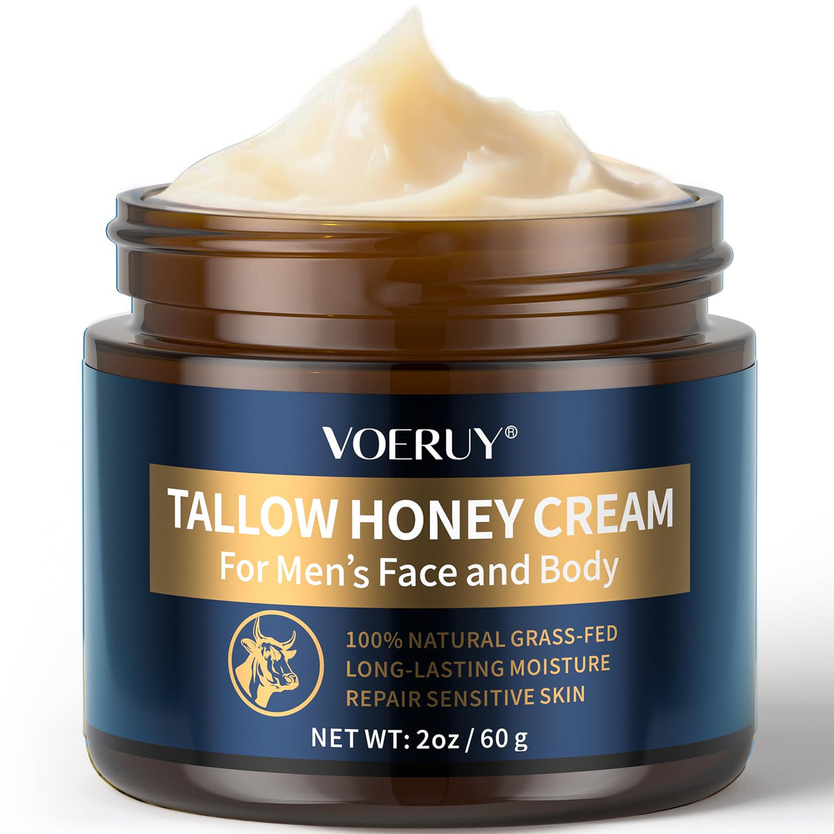 VOERUY front jar showing compact 2oz packaging and clear branding for daily use