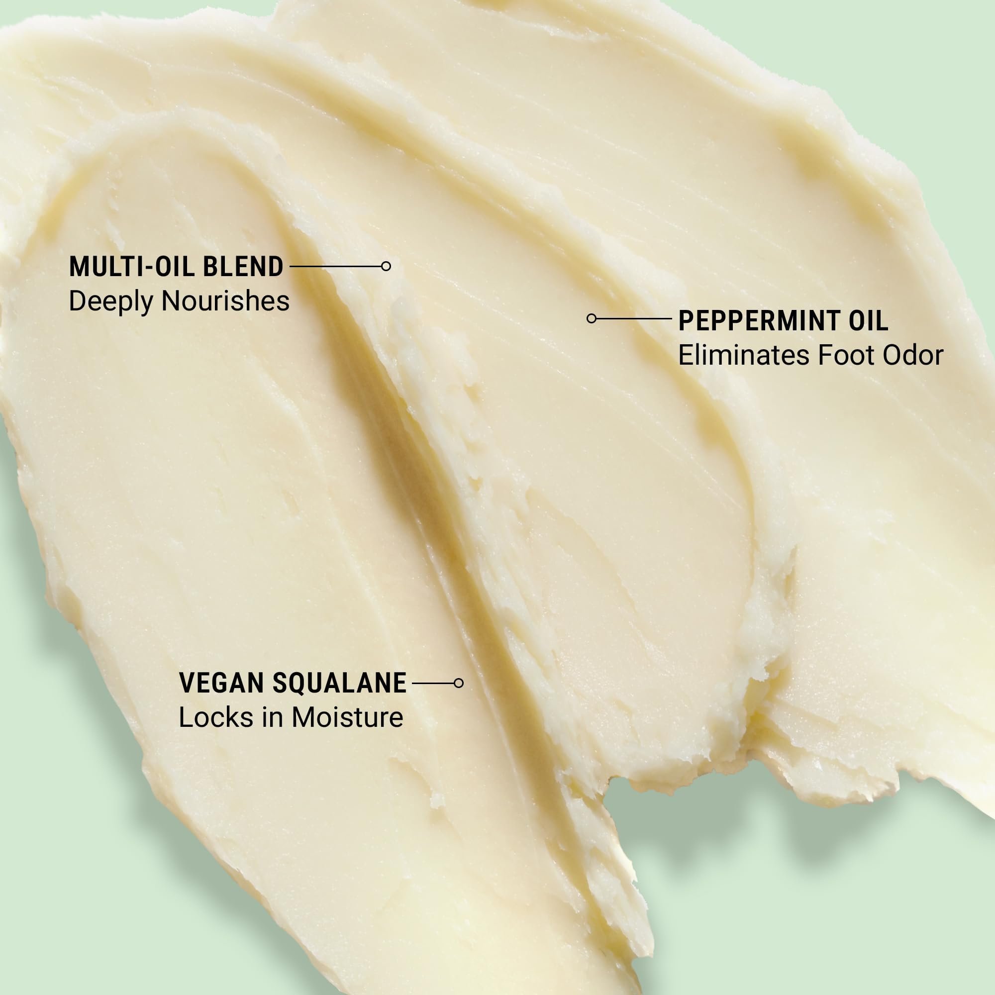 VOESH Solemate being applied to heel demonstrating targeted moisturization and repair
