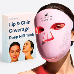 VogueNow mask front view showing full-face LED coverage and easier skincare routine