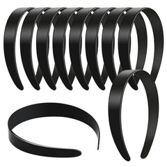 VOKOY front view of 12-pack black headbands shows ready-to-decorate set