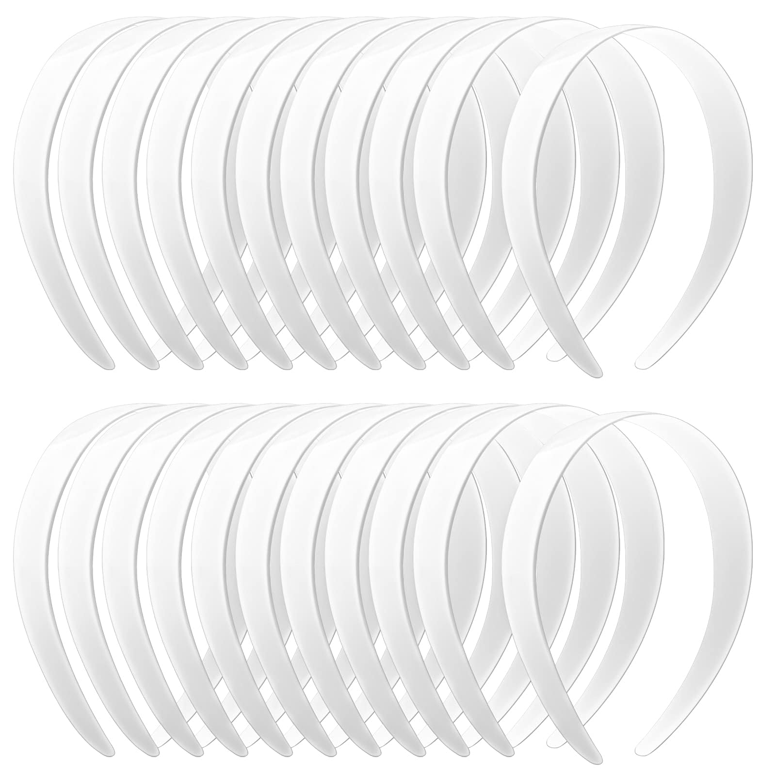 VOKOY white headband front view showing plain surface and clean finish benefit of easy customization