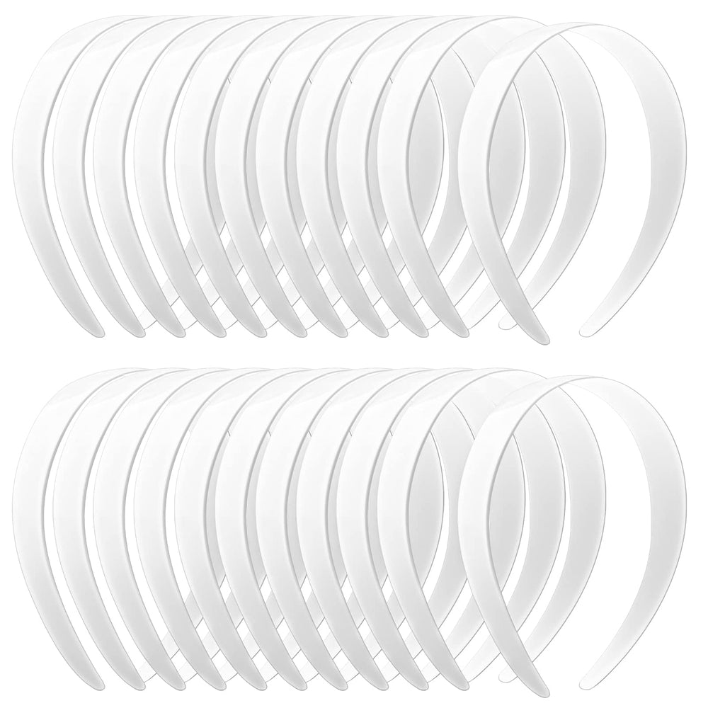 VOKOY white headband front view showing plain surface and clean finish benefit of easy customization