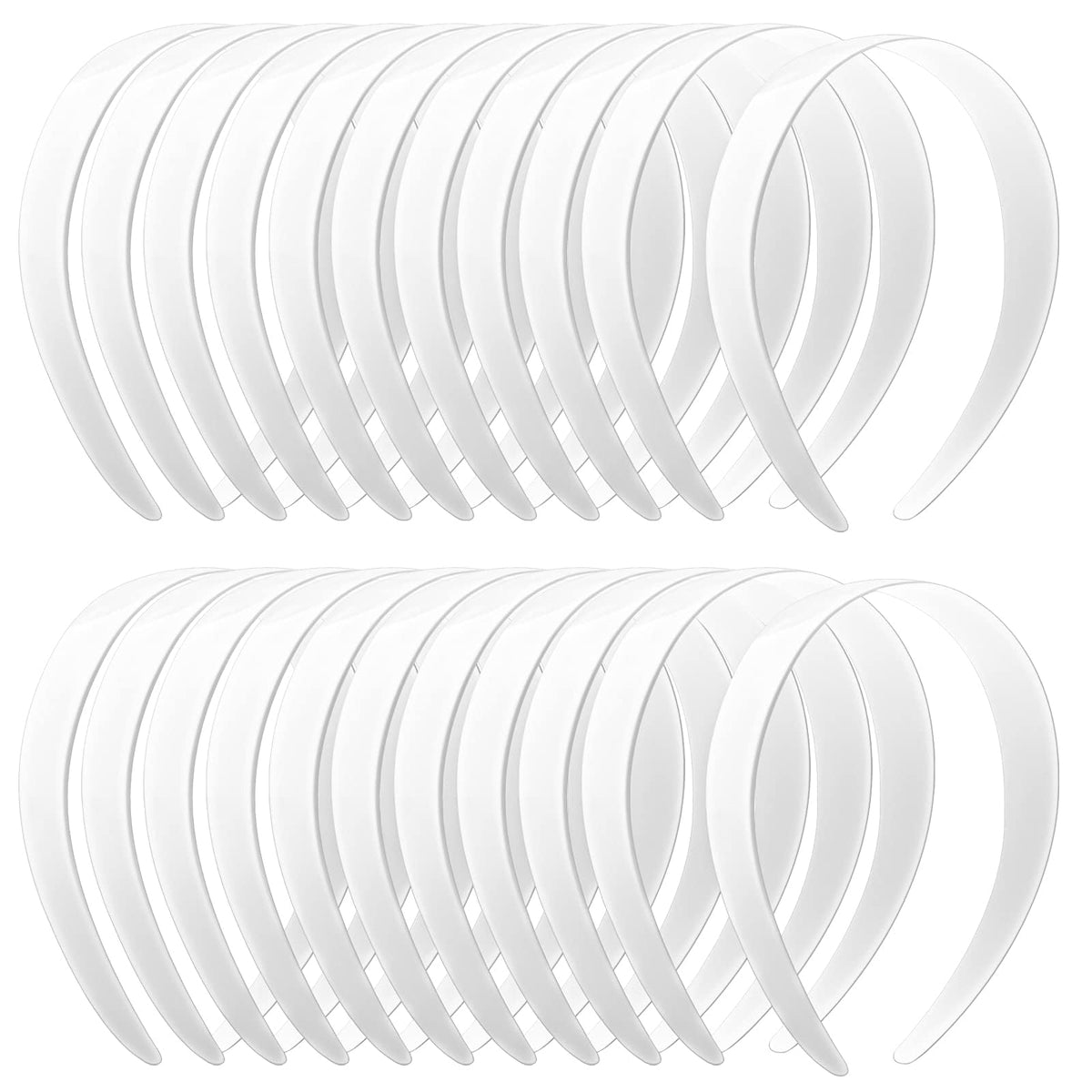 VOKOY white headband front view showing plain surface and clean finish benefit of easy customization