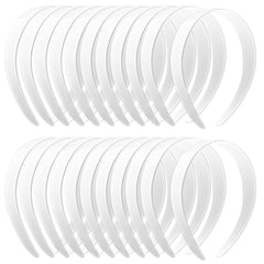 VOKOY white headband front view showing plain surface and clean finish benefit of easy customization