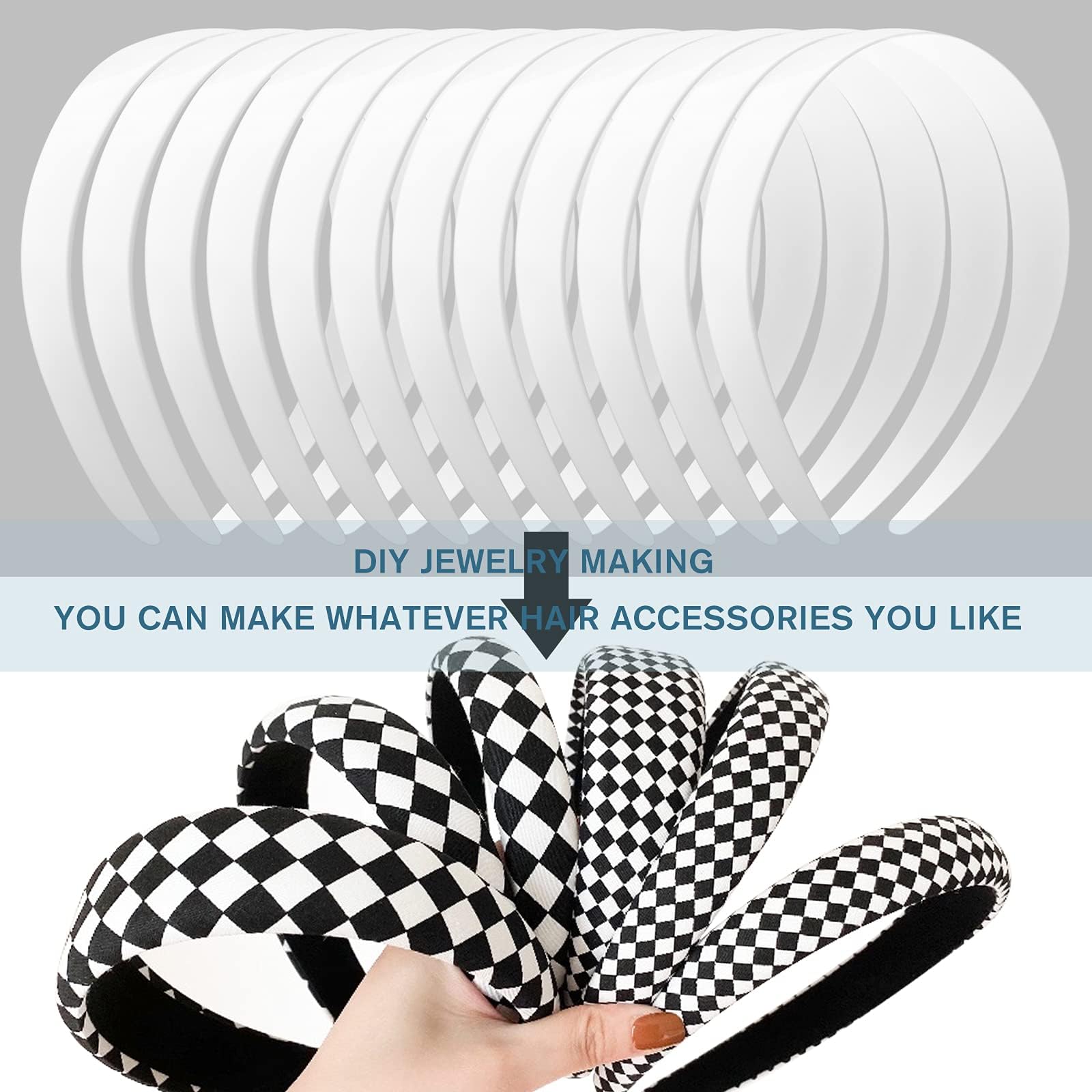 VOKOY pack of 24 white headbands displayed for quantity and project readiness benefit