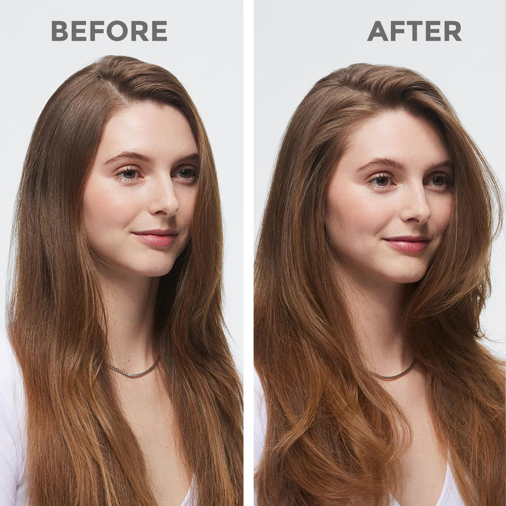 VOLLUCK before and after comparison showing fuller hair after use