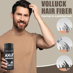 VOLLUCK blended into gray hair sideview for natural fuller-appearance benefit