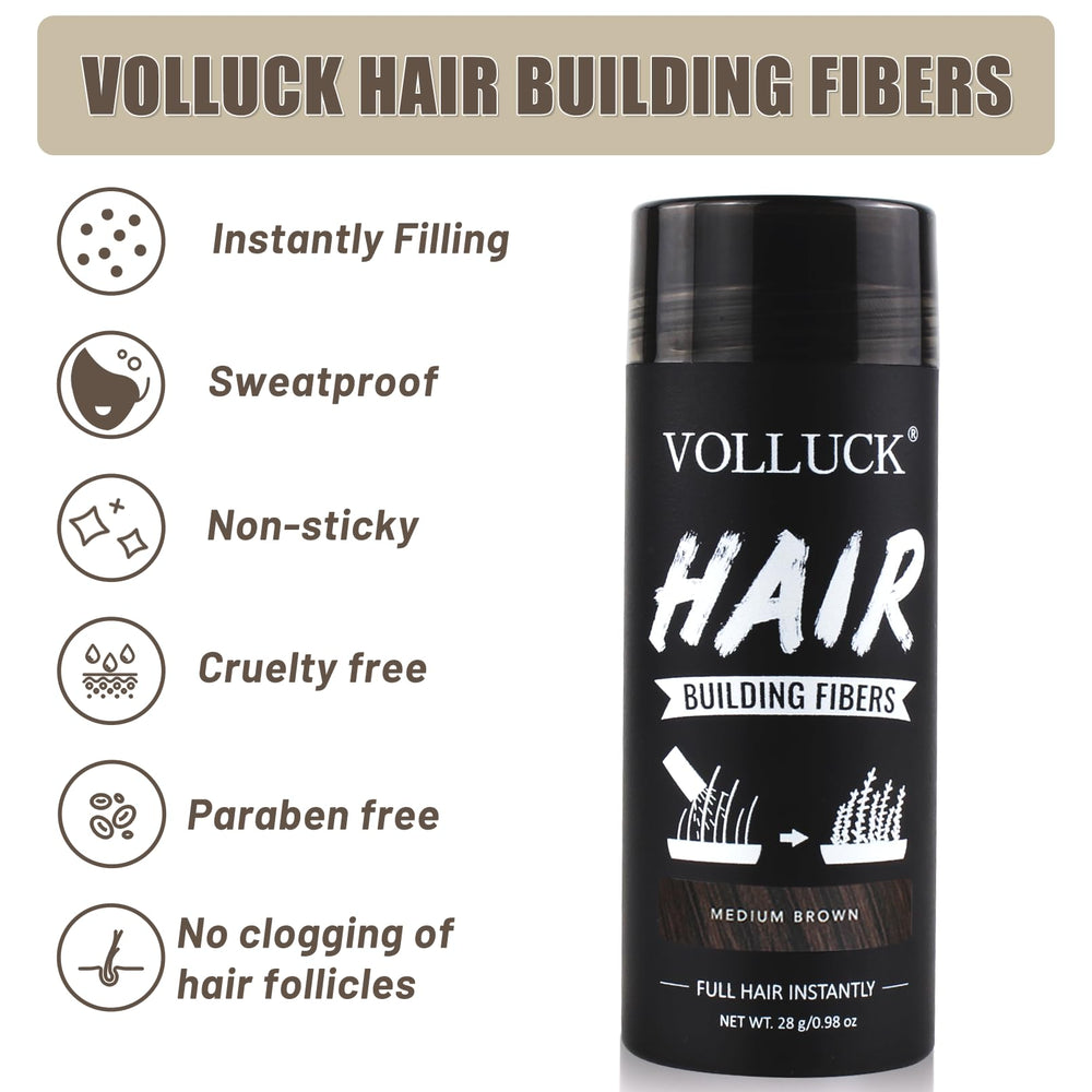 VOLLUCK fibers filling a part line to reduce scalp visibility benefit