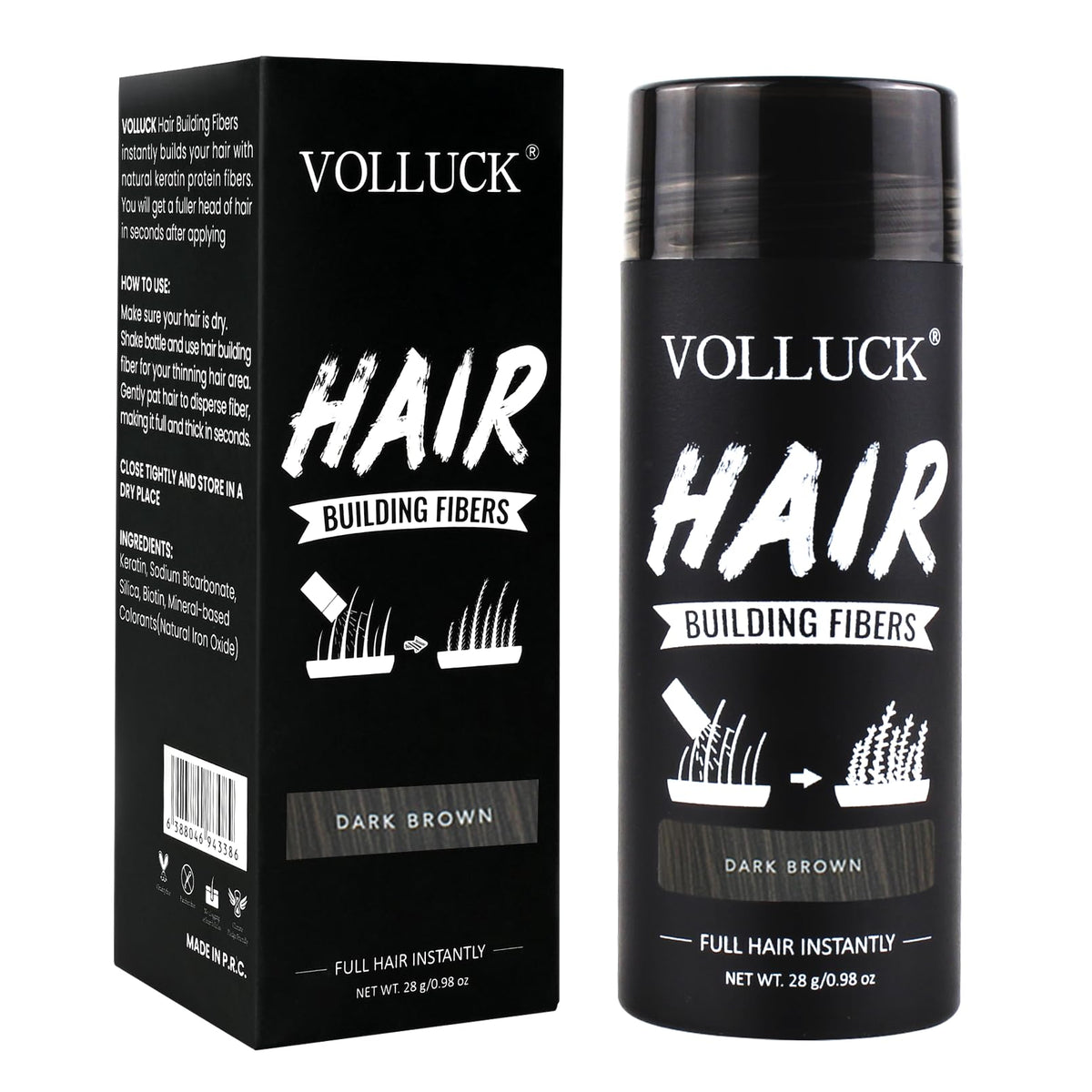 VOLLUCK front packaging showing compact 28 g container benefit concealment