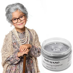 Model wearing VOLLUCK silver grey showing finished matte hairstyle and confident look