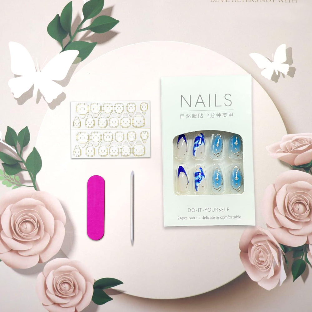 Woman wearing Vopintpy long almond nails demonstrating wearable elegance for events