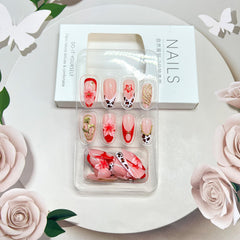 Vopintpy nails worn while typing, demonstrating durability and everyday use