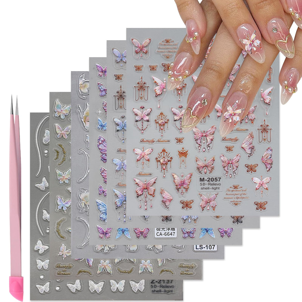 VOTACOS front packaging showing six butterfly sticker sheets benefit easy selection