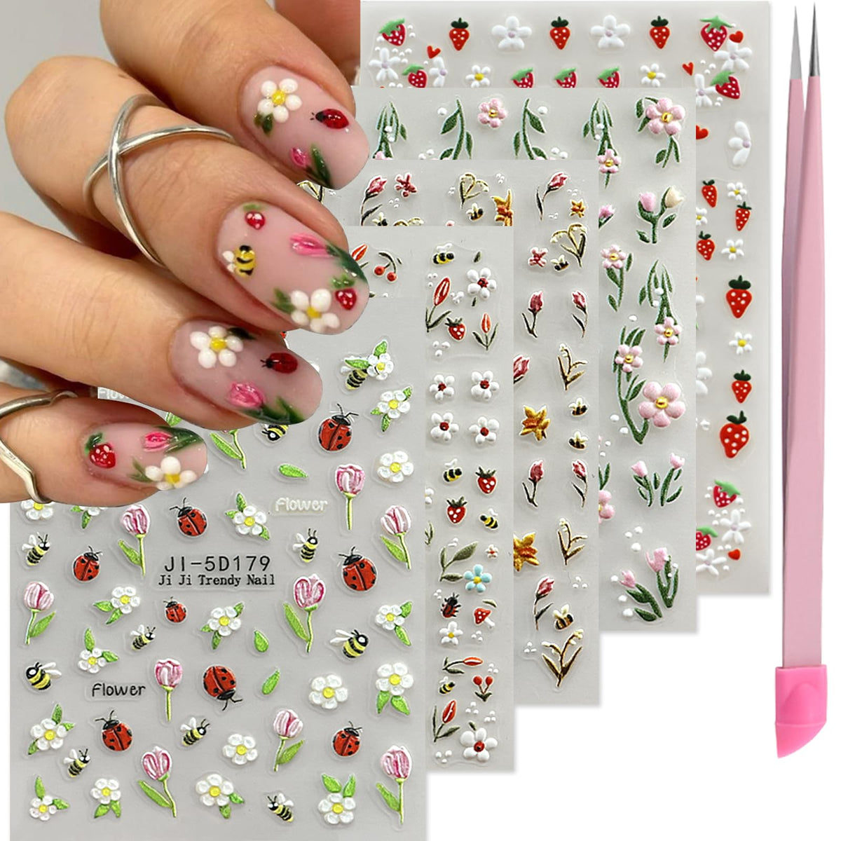 VOTACOS front packaging showing five sheets and included tweezers for easy selection
