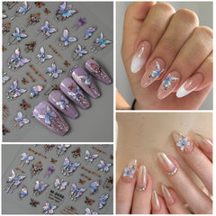 VOTACOS full sheet with assorted butterfly patterns for flexible nail styling